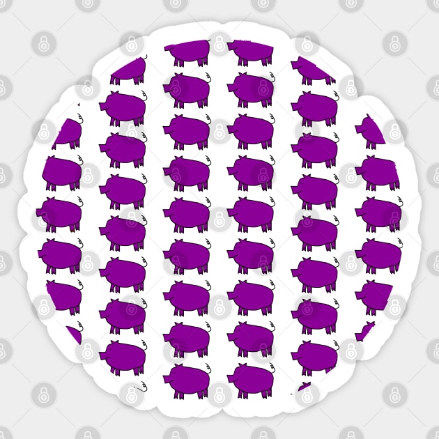 Purple Pig Pattern Sticker by ellenhenryart